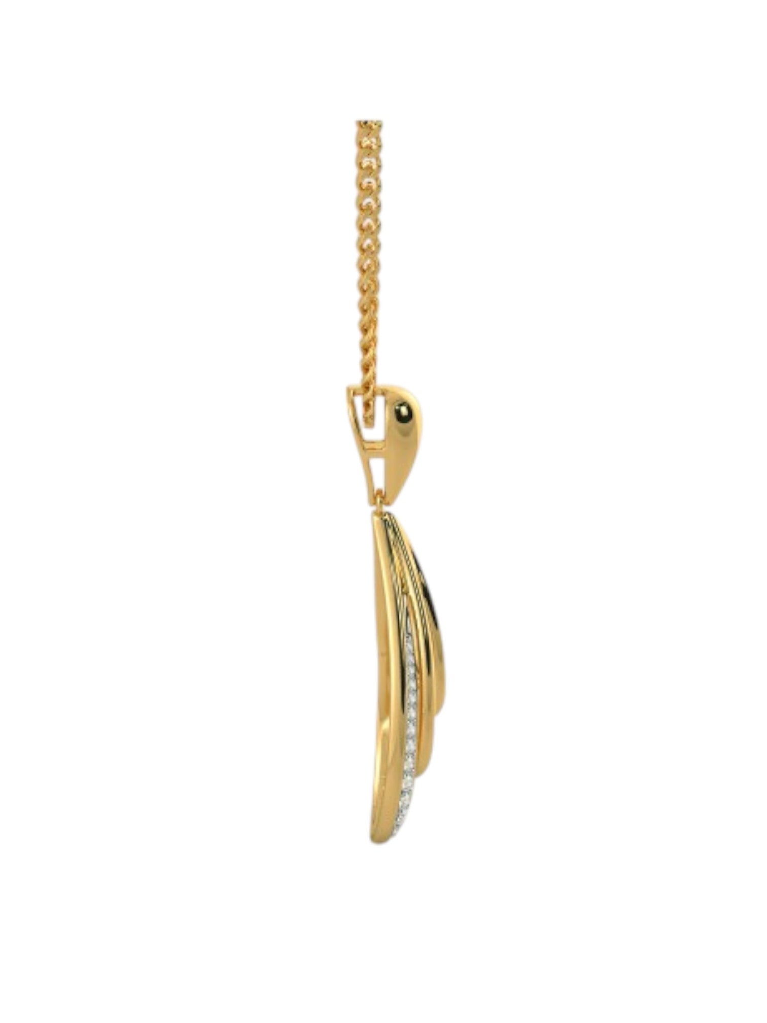 925 Sterling Silver Elegant Design CZ Stones Gold Plated Pendant With Chain For Women By Kesardeep